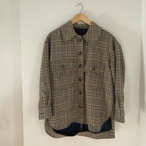 No 6 Thick Jersey Overshirt in fun plaid